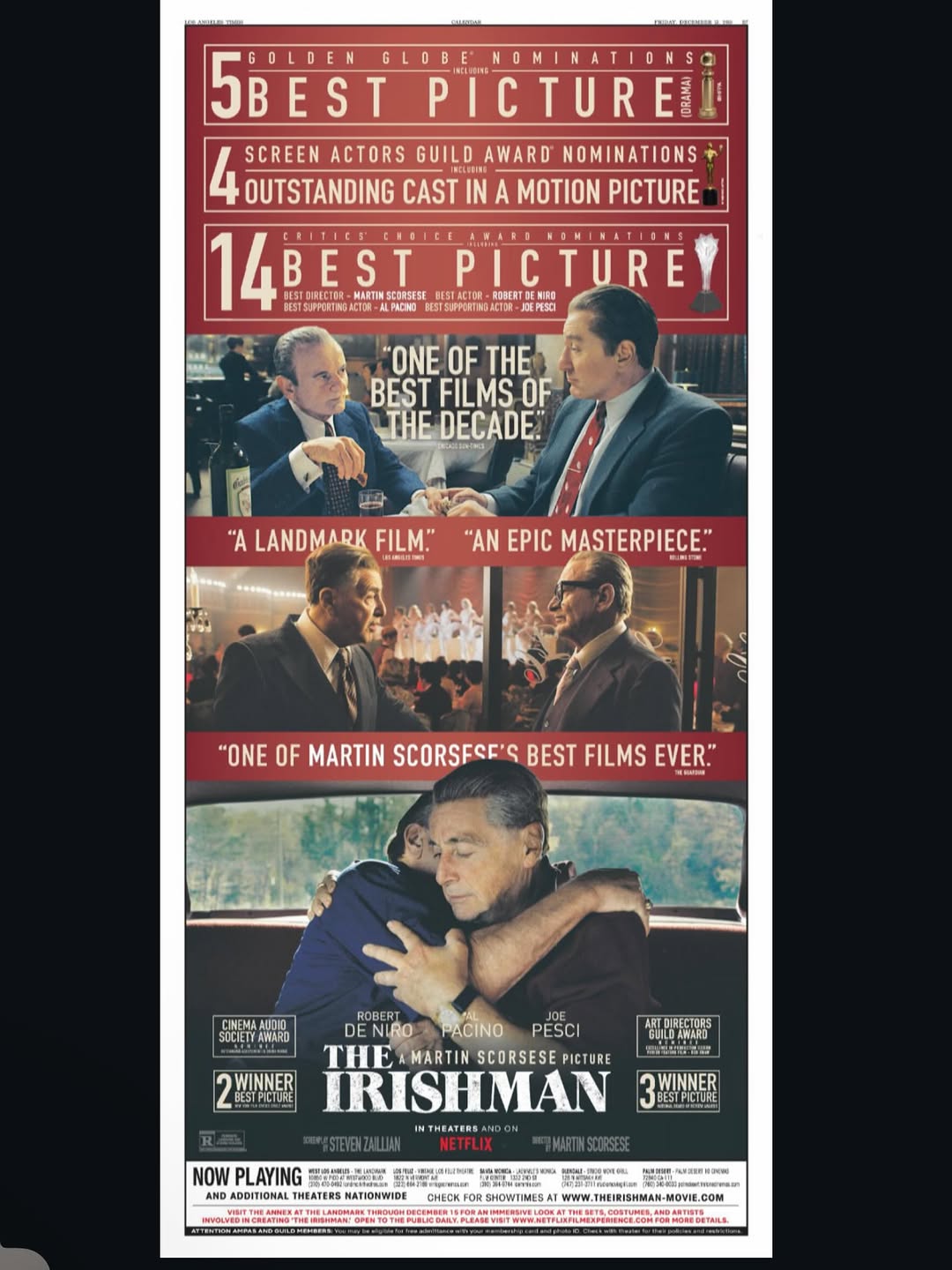Cinepaper newspaper ad — December 13th 2019 @martinscorsese_