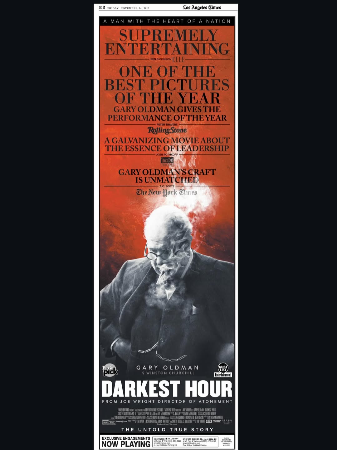 Cinepaper newspaper ad — November 24th 2017 #garyoldman