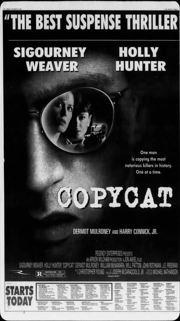Cinepaper newspaper ad — October 27th 1995 #copycat #sigourneyweaver